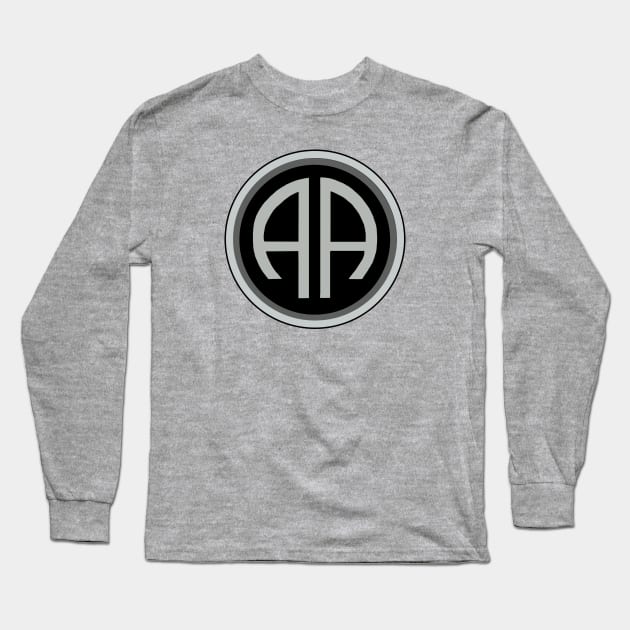 82ND AIRBORNE Gray Circle Long Sleeve T-Shirt by Trent Tides